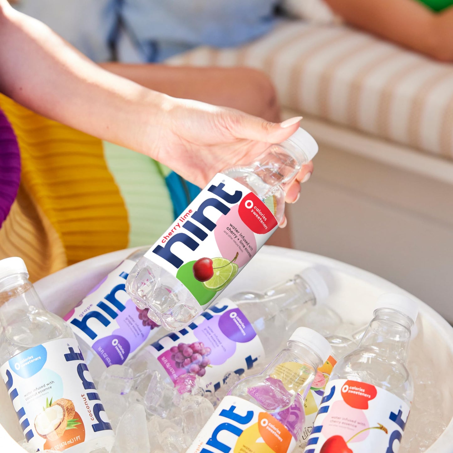 Hint Water Red Variety Pack, 3 Bottles Each of: Peach, Raspberry, Watermelon, and Strawberry Lemon, Zero Calories, Zero Sugar and Zero Sweeteners, 16 Fl Oz (Pack of 12)