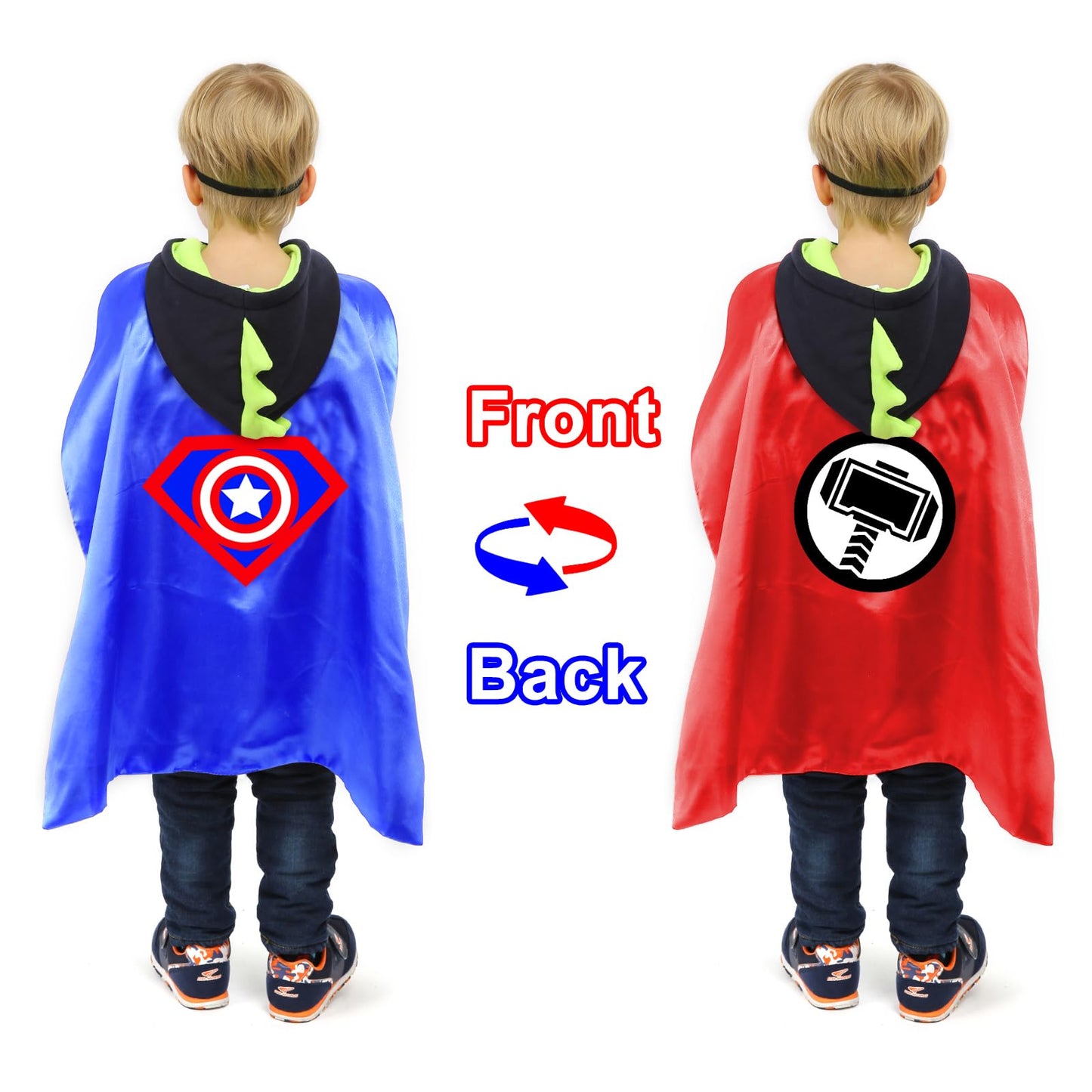 Superhero Capes and Masks Cosplay Costumes Birthday Party Christmas Halloween Dress up Gift for Kids (New Hulk 5 Sets)