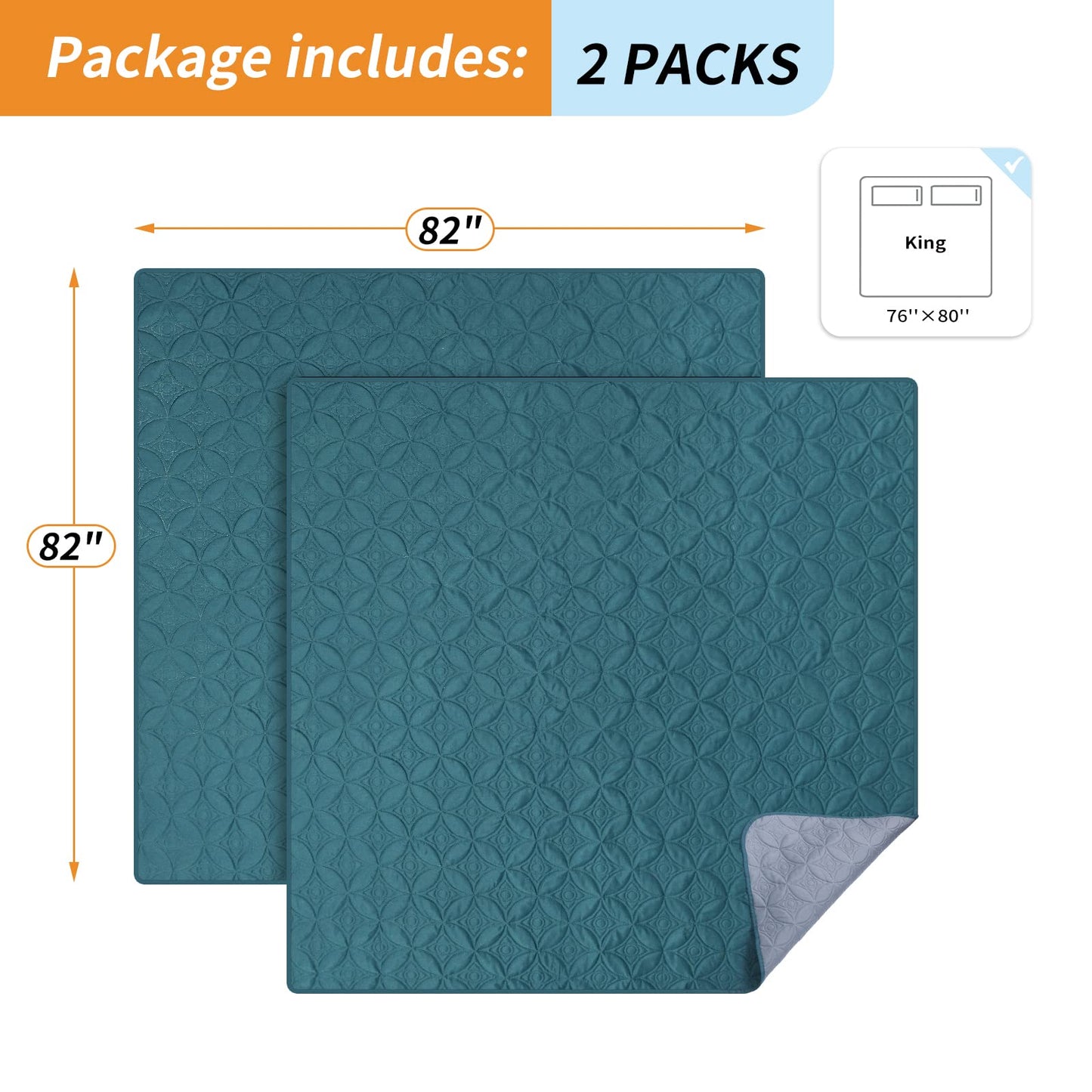 2 Packs Waterproof Dog Blankets Washable for Large Dog, Pet Couch Covers Protect Bed Sofa Furniture, Soft Reversible Dog Blankets Anti Scratches Dirty for Puppy Kids (54"×82", Light/Dark Grey)