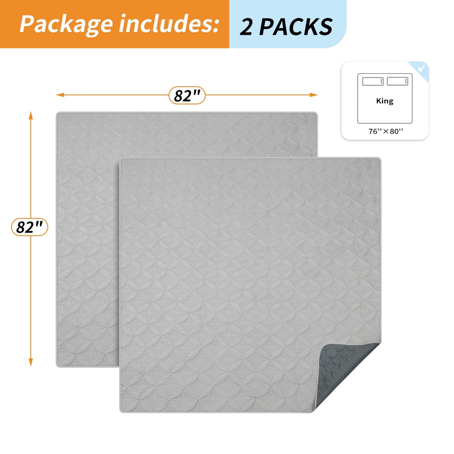 2 Packs Waterproof Dog Blankets Washable for Large Dog, Pet Couch Covers Protect Bed Sofa Furniture, Soft Reversible Dog Blankets Anti Scratches Dirty for Puppy Kids (54"×82", Light/Dark Grey)