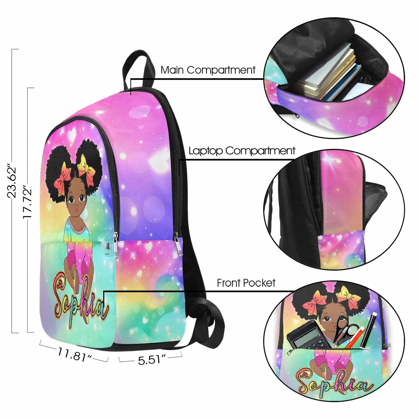 M YESCUSTOM Custom School Butterfly Backpack for Girls, Personalized Name Girls Bookbag Elementary Middle School Bags Travel Laptop Back Pack Casual Daypacks