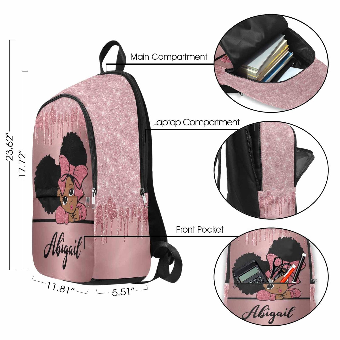 M YESCUSTOM Custom School Butterfly Backpack for Girls, Personalized Name Girls Bookbag Elementary Middle School Bags Travel Laptop Back Pack Casual Daypacks