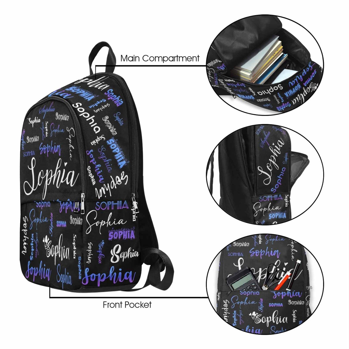 InterestPrint Custom Kids Backpack for Girls Sparkle Children Casual Daypack Backpacks with Lunch Bag Personalized with Kid's Name Preschool School Bag, Children Travel Bookbag for School Season