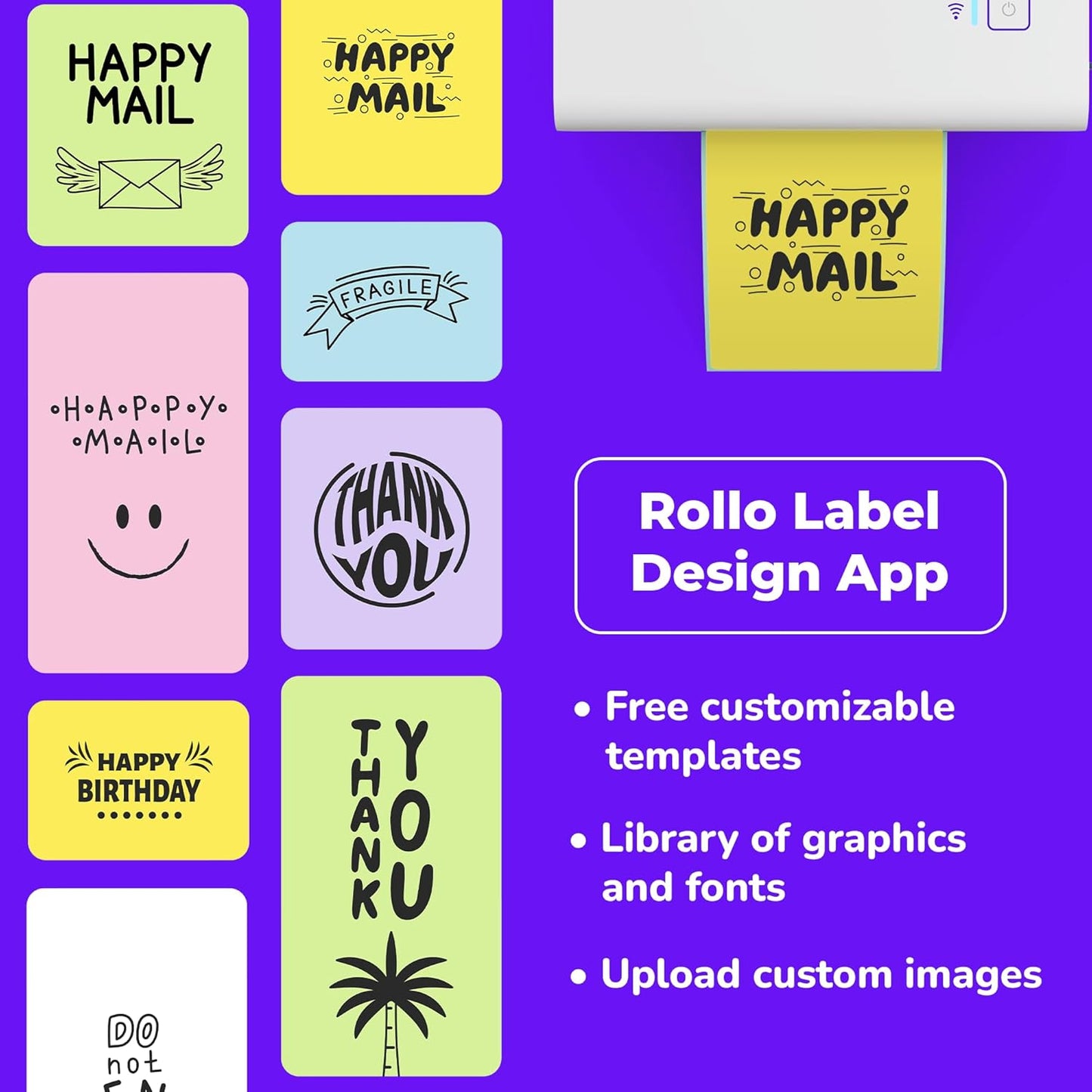 Rollo Wireless Label Printer - Wi-Fi Thermal Printer for Shipping Packages - AirPrint from iPhone, iPad, Mac - 4x6, Supports Windows, Chromebook, Android, Linux