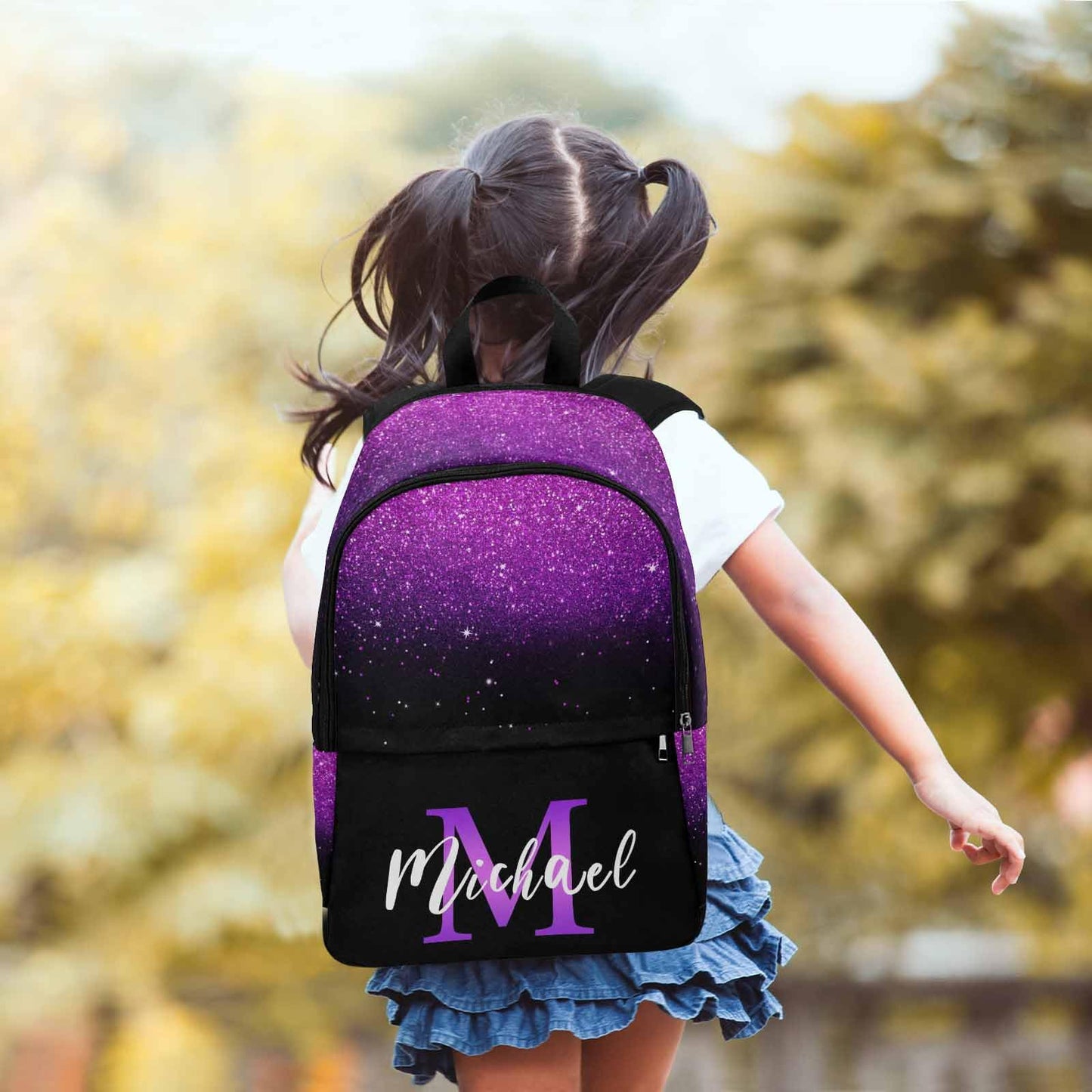 M YESCUSTOM Custom School Butterfly Backpack for Girls, Personalized Name Girls Bookbag Elementary Middle School Bags Travel Laptop Back Pack Casual Daypacks