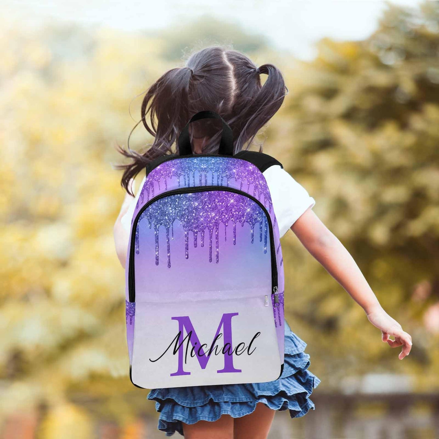 M YESCUSTOM Custom School Butterfly Backpack for Girls, Personalized Name Girls Bookbag Elementary Middle School Bags Travel Laptop Back Pack Casual Daypacks