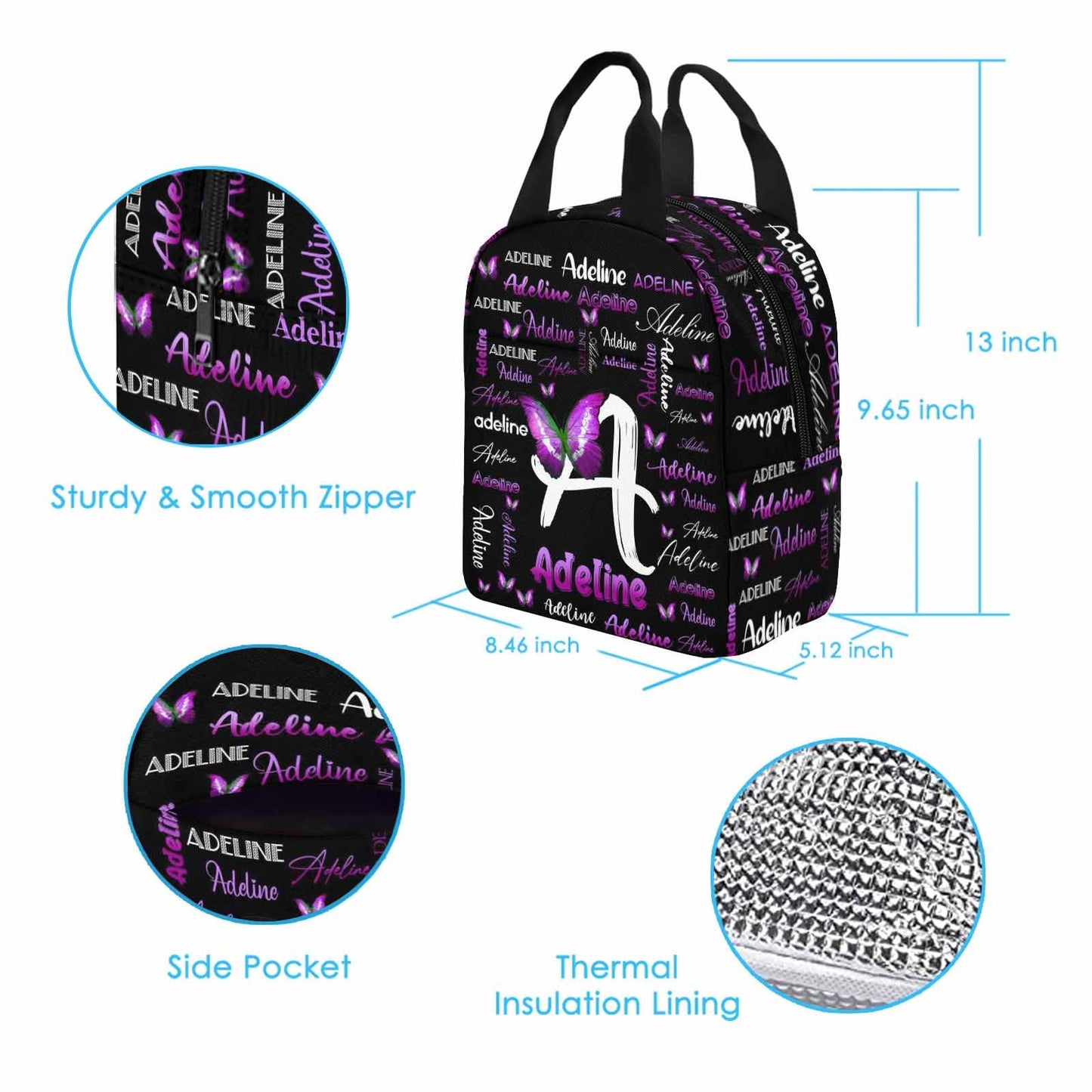 InterestPrint Custom Kids Backpack for Girls Sparkle Children Casual Daypack Backpacks with Lunch Bag Personalized with Kid's Name Preschool School Bag, Children Travel Bookbag for School Season