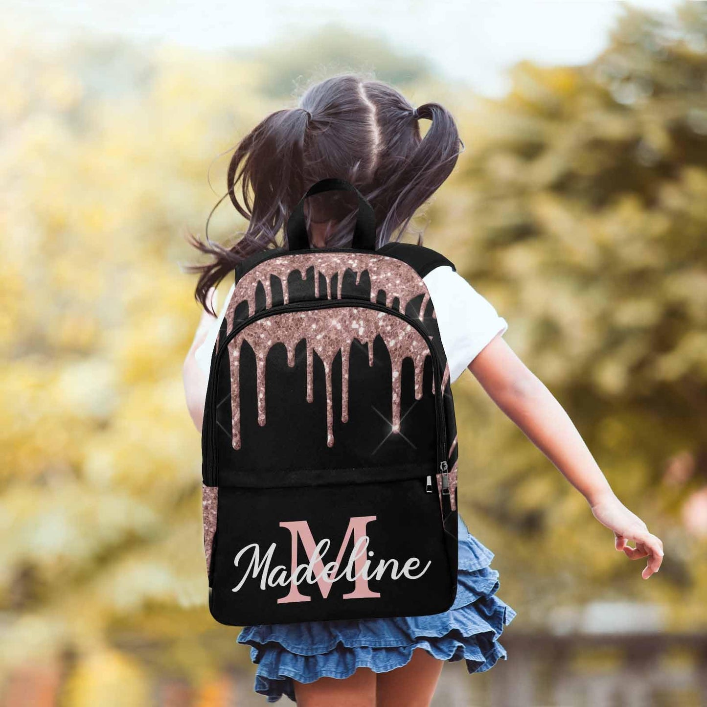 M YESCUSTOM Custom School Butterfly Backpack for Girls, Personalized Name Girls Bookbag Elementary Middle School Bags Travel Laptop Back Pack Casual Daypacks