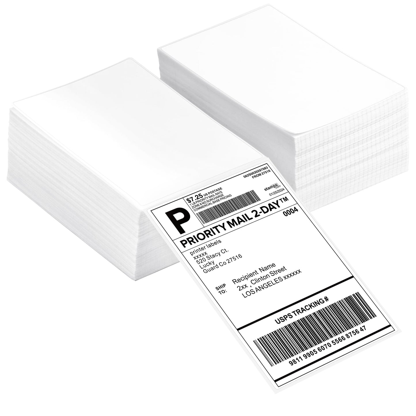 4x6 Thermal Labels Fanfold 500-Pack Crisp Prints Thermal Shipping Labels 4x6 Commercial Grade Thermal Printer Paper 4x6 Thermal Label with Perforated, 1 Stack