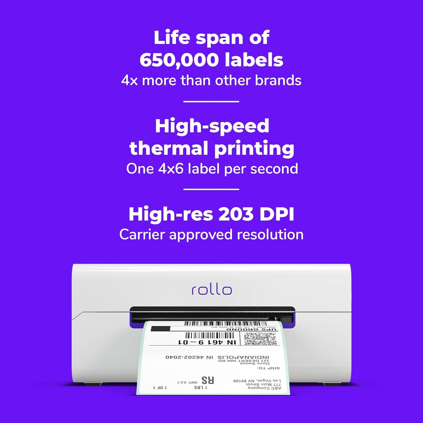 Rollo Wireless Label Printer - Wi-Fi Thermal Printer for Shipping Packages - AirPrint from iPhone, iPad, Mac - 4x6, Supports Windows, Chromebook, Android, Linux