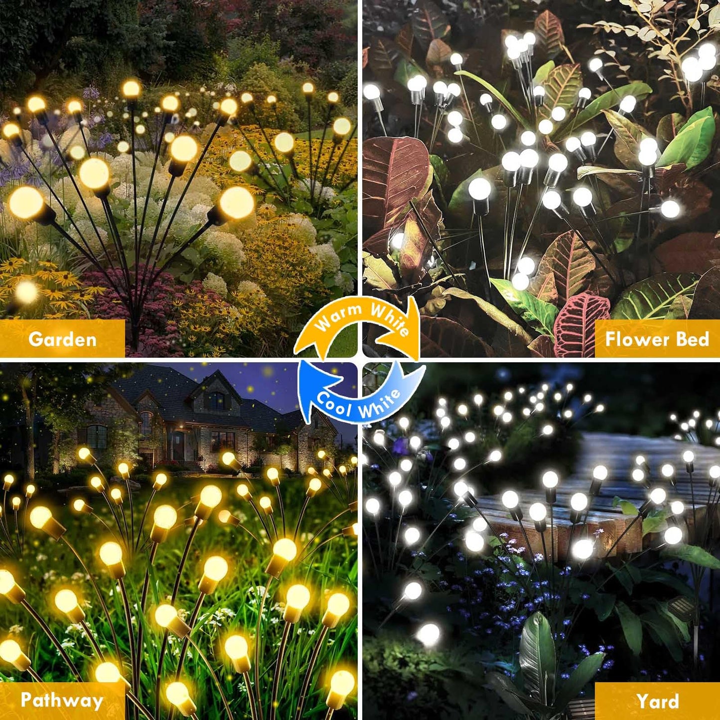 6Pack 36LED Halloween Decorations Outdoor Solar Eyeball Lights, Waterproof Swaying Firefly Lights, Solar Path Lights Halloween Lights for Halloween Party Garden Yard Pathway Grave Ghost Decor (Green)