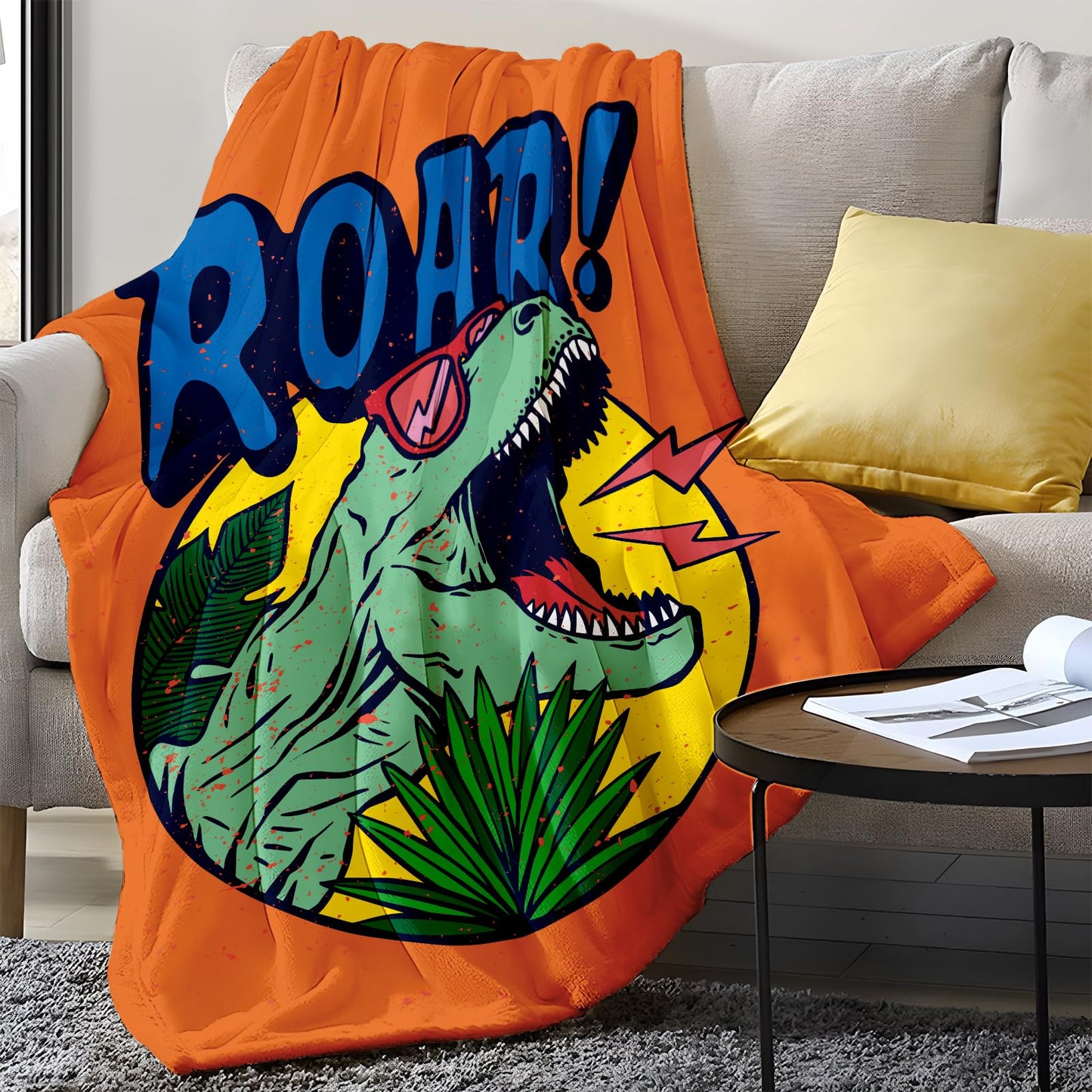 Dinosaur Blanket for Boys Kids 350GSM Soft Flannel Blanket for Boys Children's Toys are Suitable for Beds, Sofas, Outdoor Camping and School Lunch Break 50 * 60in