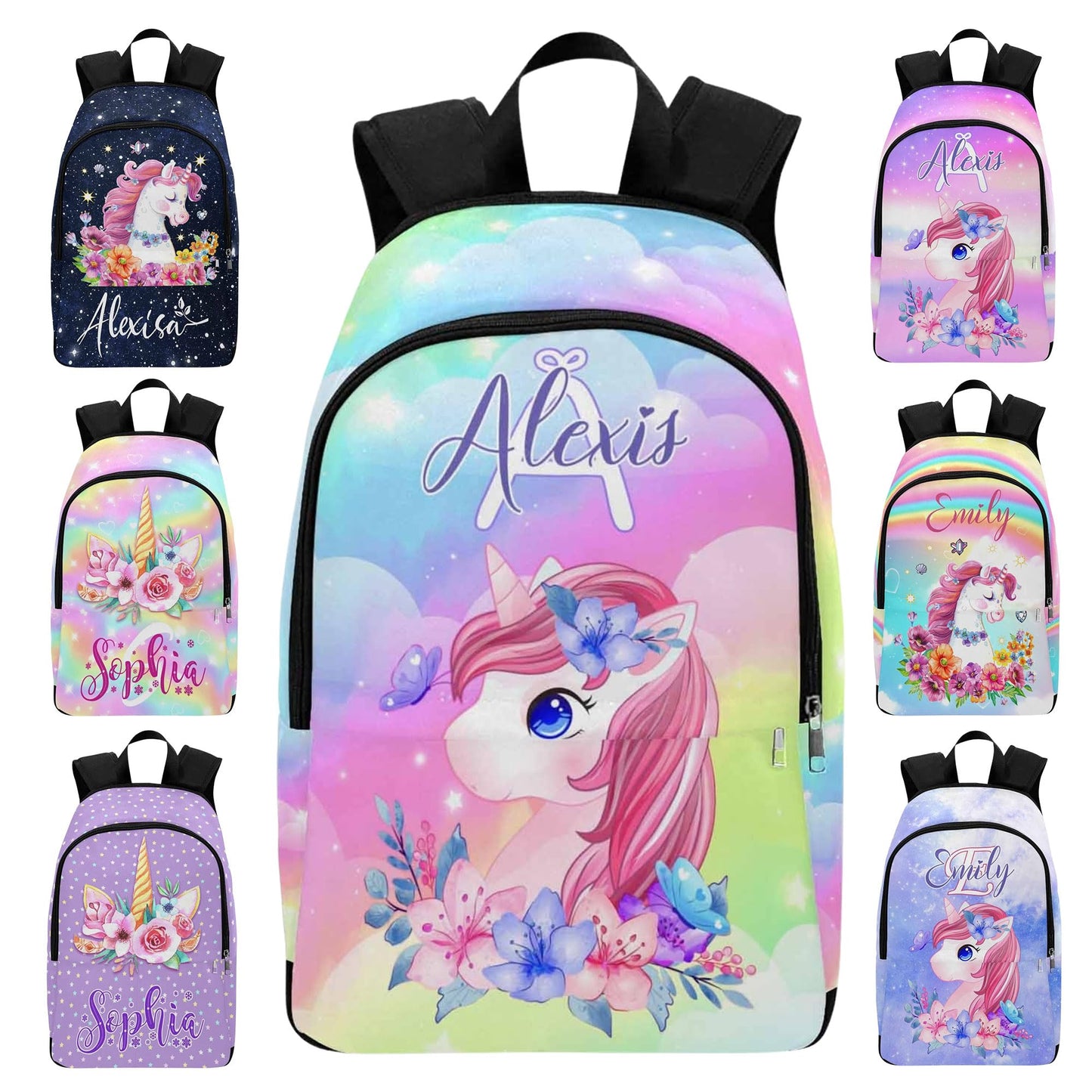 M YESCUSTOM Custom School Butterfly Backpack for Girls, Personalized Name Girls Bookbag Elementary Middle School Bags Travel Laptop Back Pack Casual Daypacks