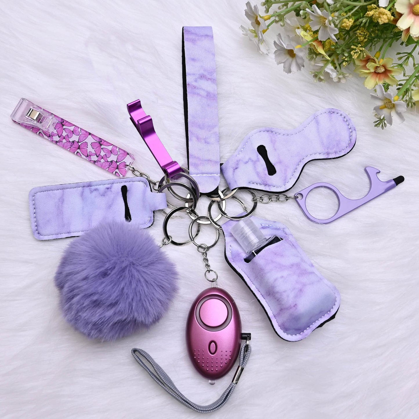 Keychain Set for Women and Girls 11 Pcs Cute Keychains For Women Including Pom Pom, Credit Card Puller