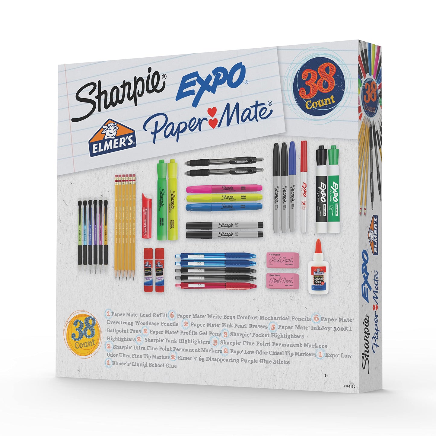 SHARPIE School Supplies Variety Pack, My First All in One Pack, Expo, Paper Mate, Elmer’s, Glue Sticks, Pourable Glues, Pencils, Dry Erase Markers, Highlighters, and More, 31 Count