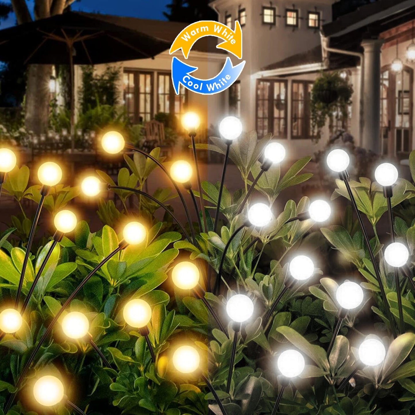 6Pack 36LED Halloween Decorations Outdoor Solar Eyeball Lights, Waterproof Swaying Firefly Lights, Solar Path Lights Halloween Lights for Halloween Party Garden Yard Pathway Grave Ghost Decor (Green)