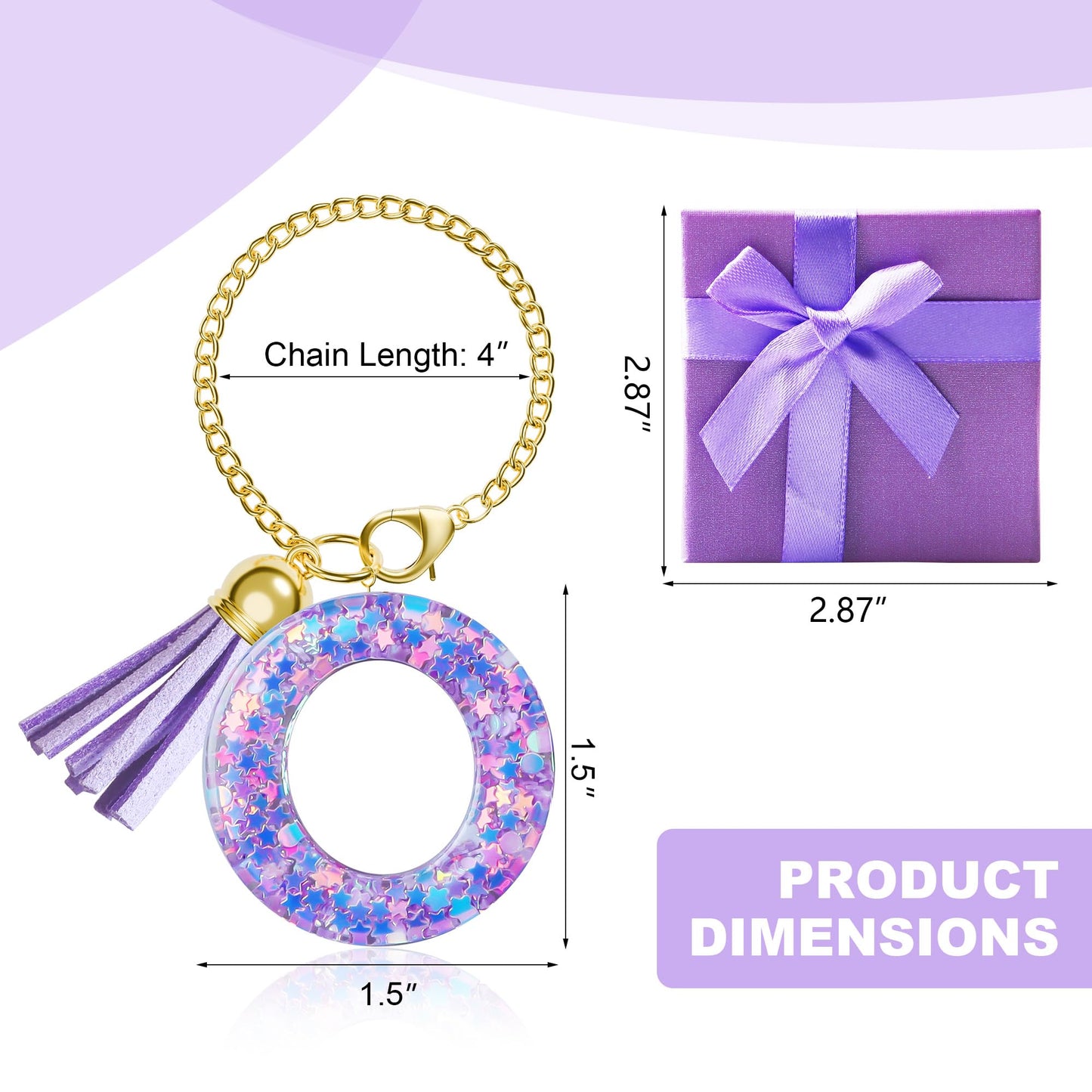 Letter Charm for Stanley Cup, 1PCS Purple Tumbler Accessories Charm for Handle, Initial Charm for Girls Women