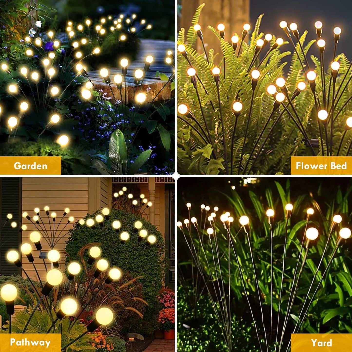 6Pack 36LED Halloween Decorations Outdoor Solar Eyeball Lights, Waterproof Swaying Firefly Lights, Solar Path Lights Halloween Lights for Halloween Party Garden Yard Pathway Grave Ghost Decor (Green)