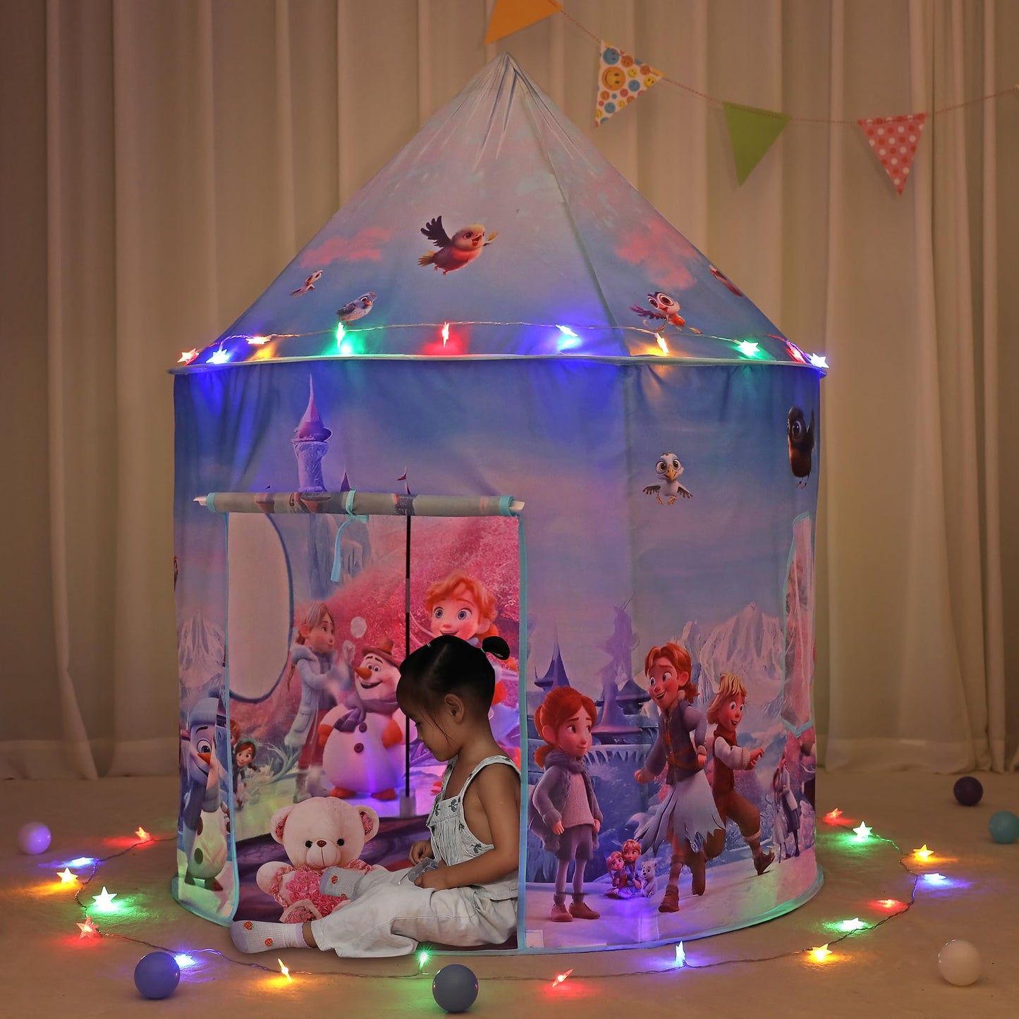 LimitlessFunN Dinosaur Pop Up Kids Play Tent | includes Star Lights & Carrying Case |, Children Indoor Castle Playhouse for Boys, Toddlers, 41" D x 41" W x 53" H