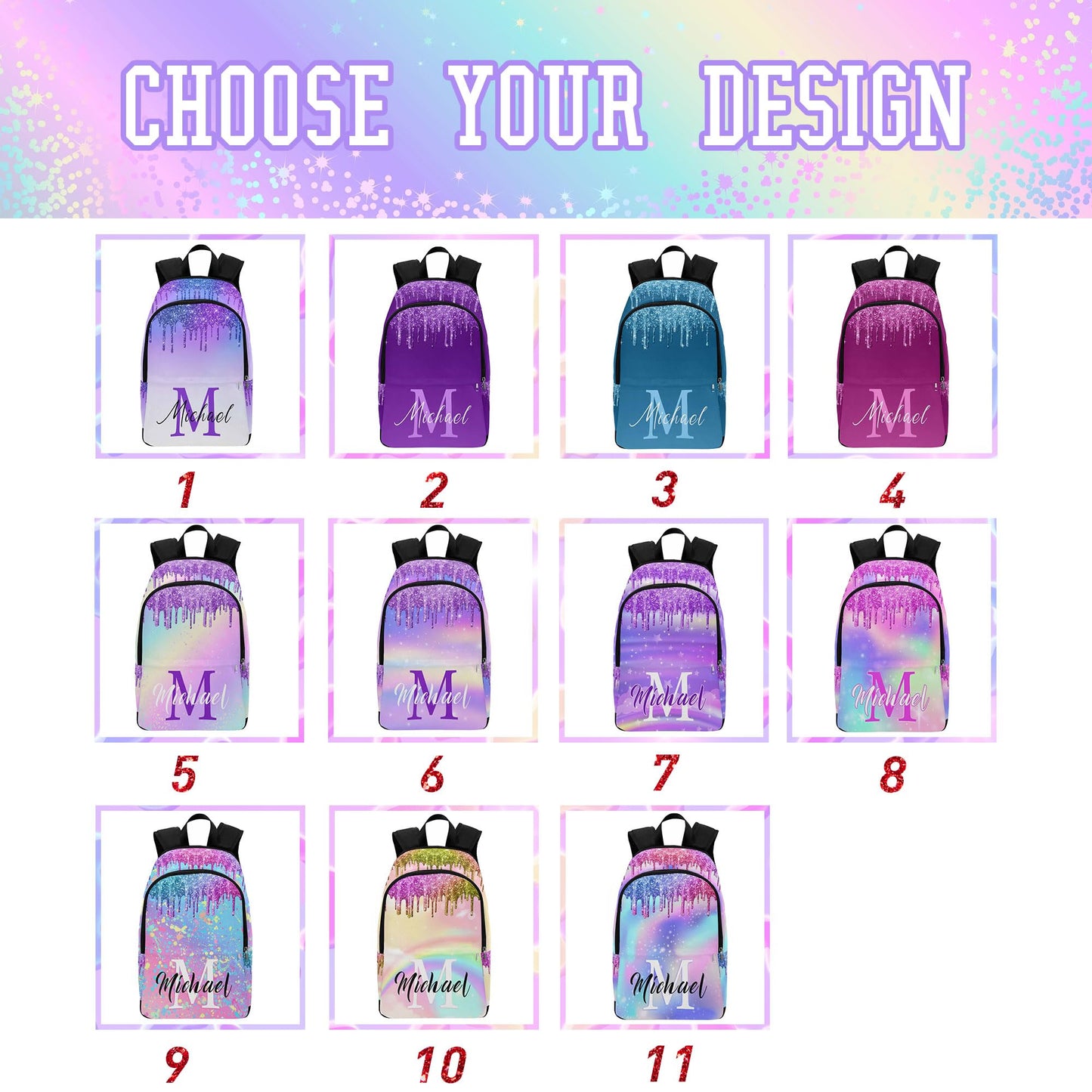 M YESCUSTOM Custom School Butterfly Backpack for Girls, Personalized Name Girls Bookbag Elementary Middle School Bags Travel Laptop Back Pack Casual Daypacks