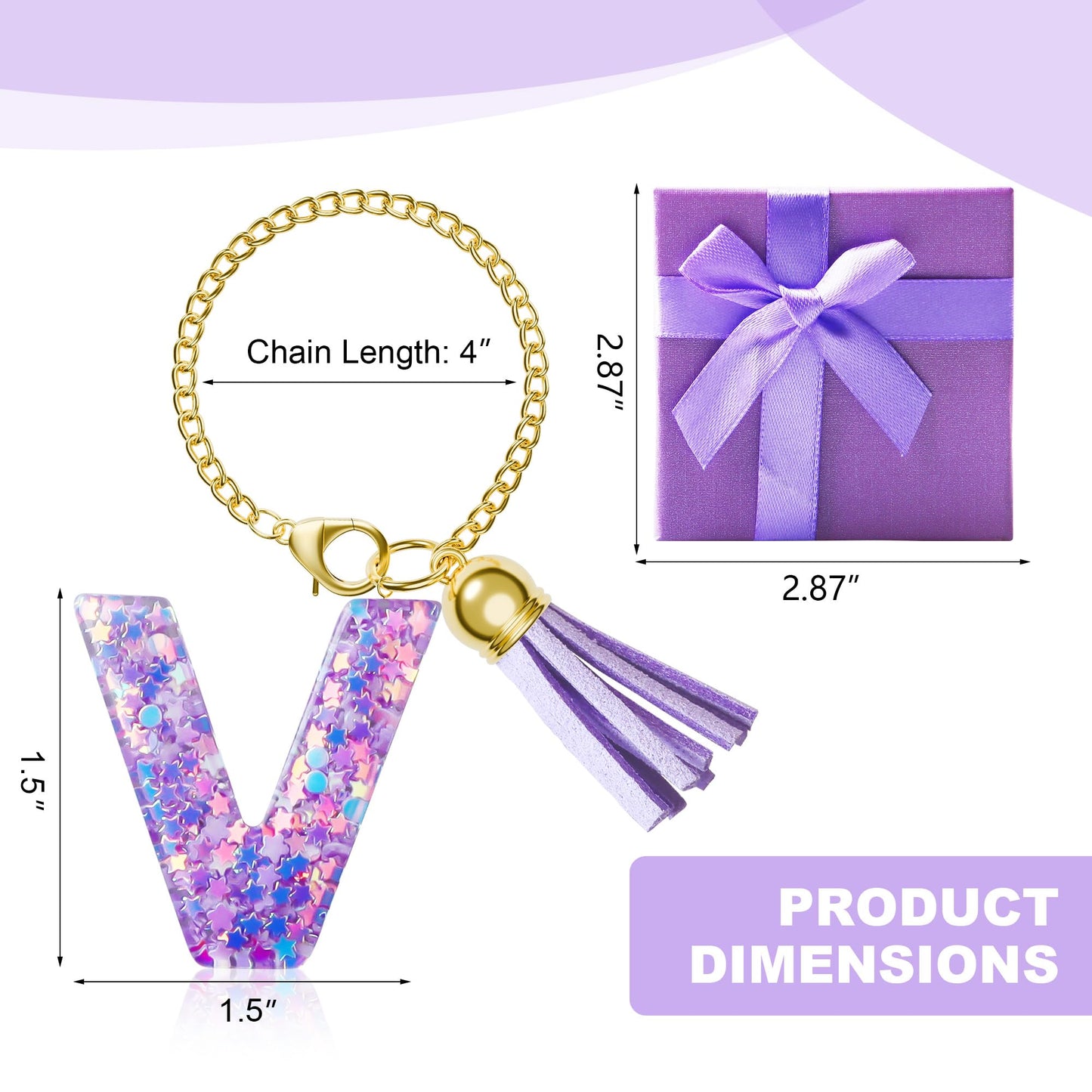 Letter Charm for Stanley Cup, 1PCS Purple Tumbler Accessories Charm for Handle, Initial Charm for Girls Women