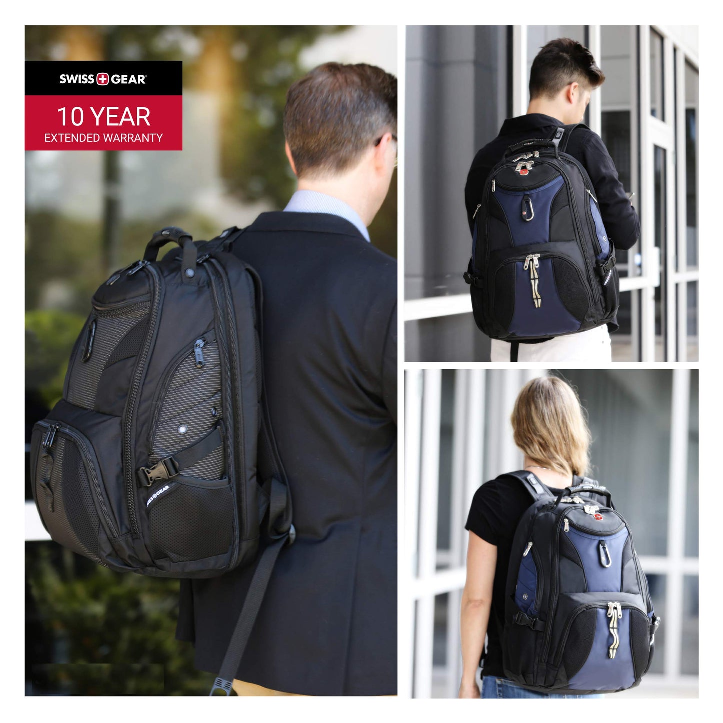 SwissGear 1900 Scansmart TSA 17-Inch Laptop Backpack, Gray/Black