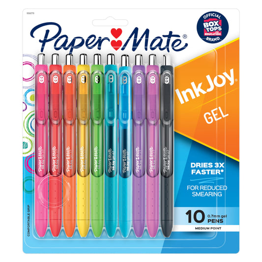 Paper Mate InkJoy Gel Pens, Medium Point, Assorted, 10 Count