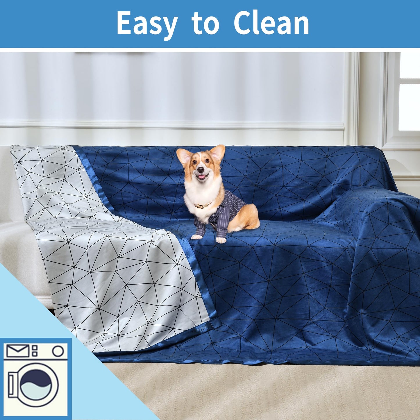 Softan Waterproof 100% Leak Proof Blanket for Baby Adults Pets Dogs Cats, Pee Proof, 3 Layer Protector for Bed, Sofa Couch and Other Furniture, 70"x90", Charcoal | Light Grey, Reversible Lightweight