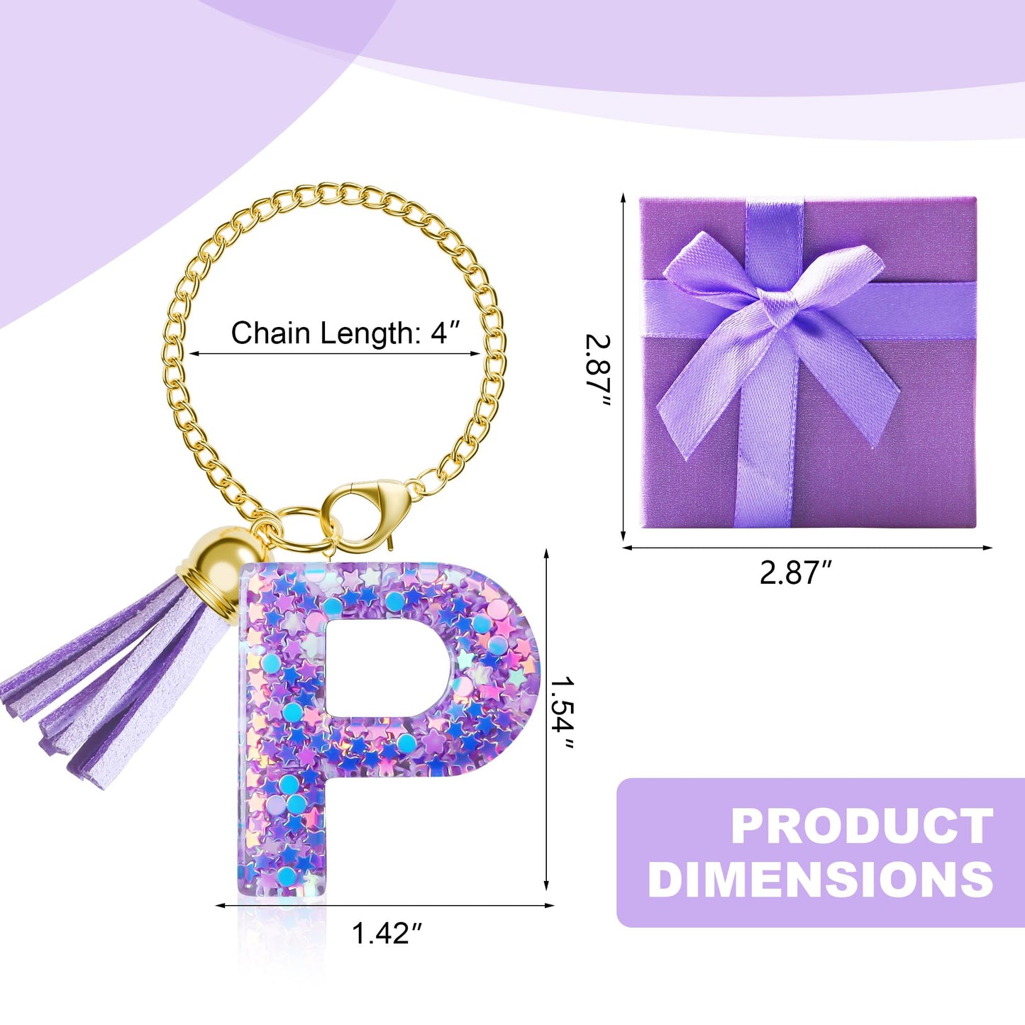 Letter Charm for Stanley Cup, 1PCS Purple Tumbler Accessories Charm for Handle, Initial Charm for Girls Women