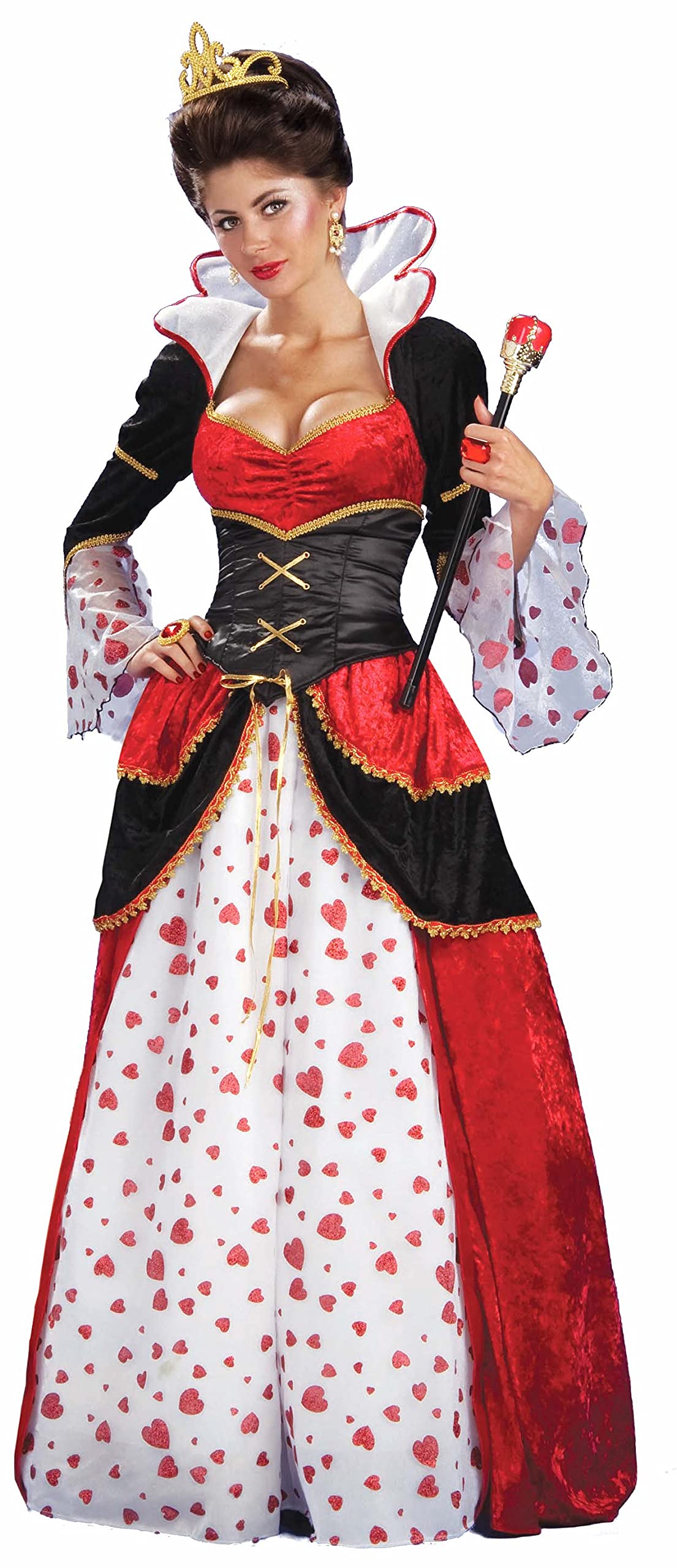 Forum Novelties womens Alice in Wonderland Costume Queen Of Hearts, Red, Standard US