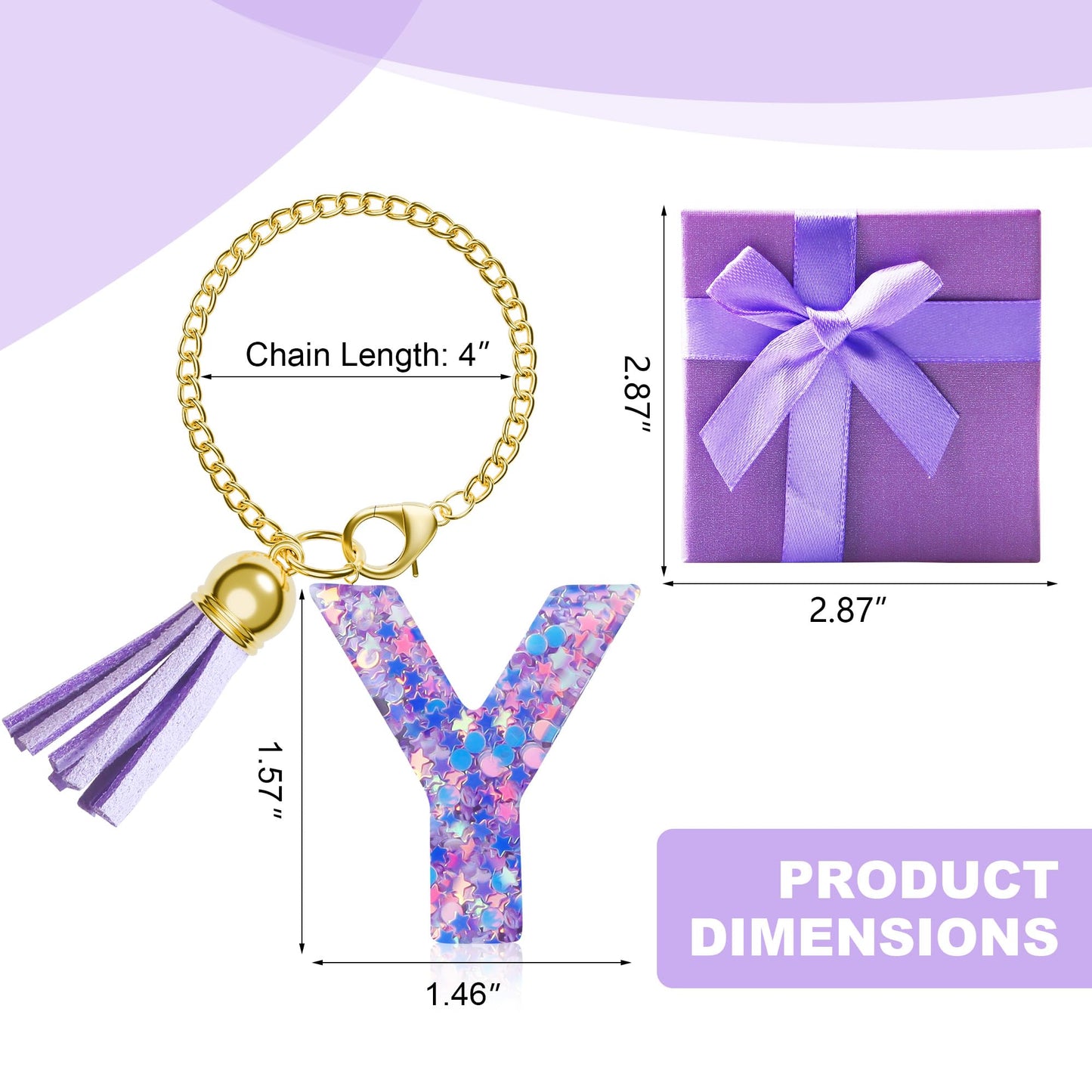 Letter Charm for Stanley Cup, 1PCS Purple Tumbler Accessories Charm for Handle, Initial Charm for Girls Women