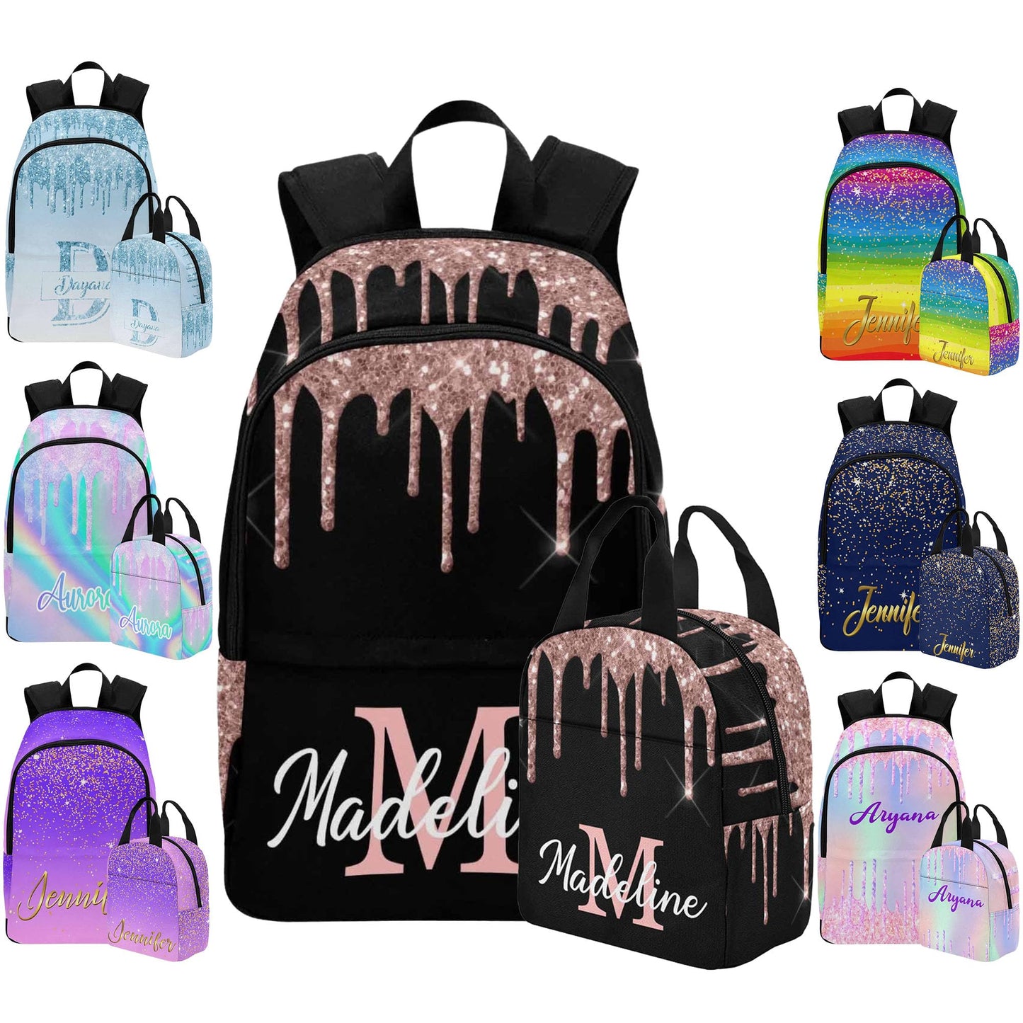 M YESCUSTOM Custom School Butterfly Backpack for Girls, Personalized Name Girls Bookbag Elementary Middle School Bags Travel Laptop Back Pack Casual Daypacks