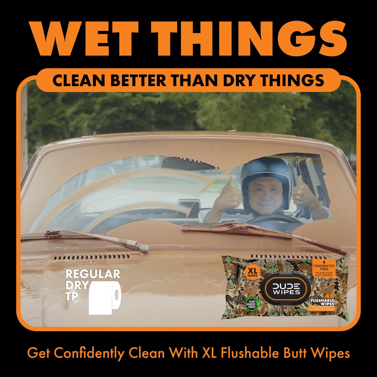 DUDE Wipes - Flushable Wipes - 6 Pack, 288 Wipes - DUMPkin Spice with Clove, Nutmeg, and Other Fall Pumpkin Spice Scents - Septic and Sewer Safe Butt Wipes For Adults, Extra Large