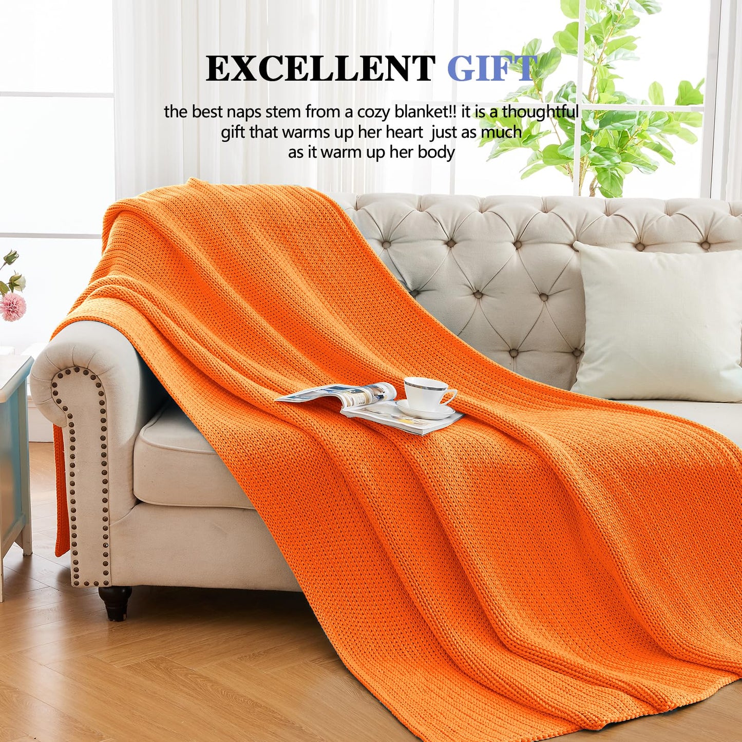 L'AGRATY Knitted Weighted Blanket - 60"x80" 15lbs Cooling Chunky Knit Heavy Blanket for Adults Braided Crochet Throw Thick Cable Yarn Knit Decorative Blanket No Beads Evenly Weighted Machine Washable