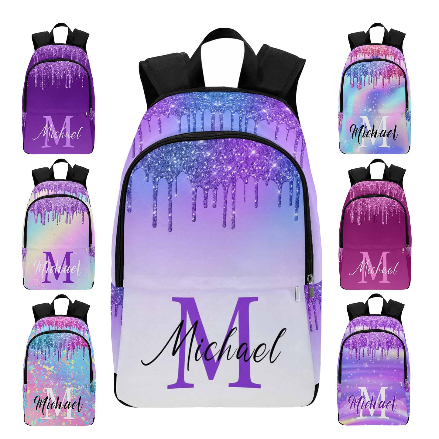 M YESCUSTOM Custom School Butterfly Backpack for Girls, Personalized Name Girls Bookbag Elementary Middle School Bags Travel Laptop Back Pack Casual Daypacks