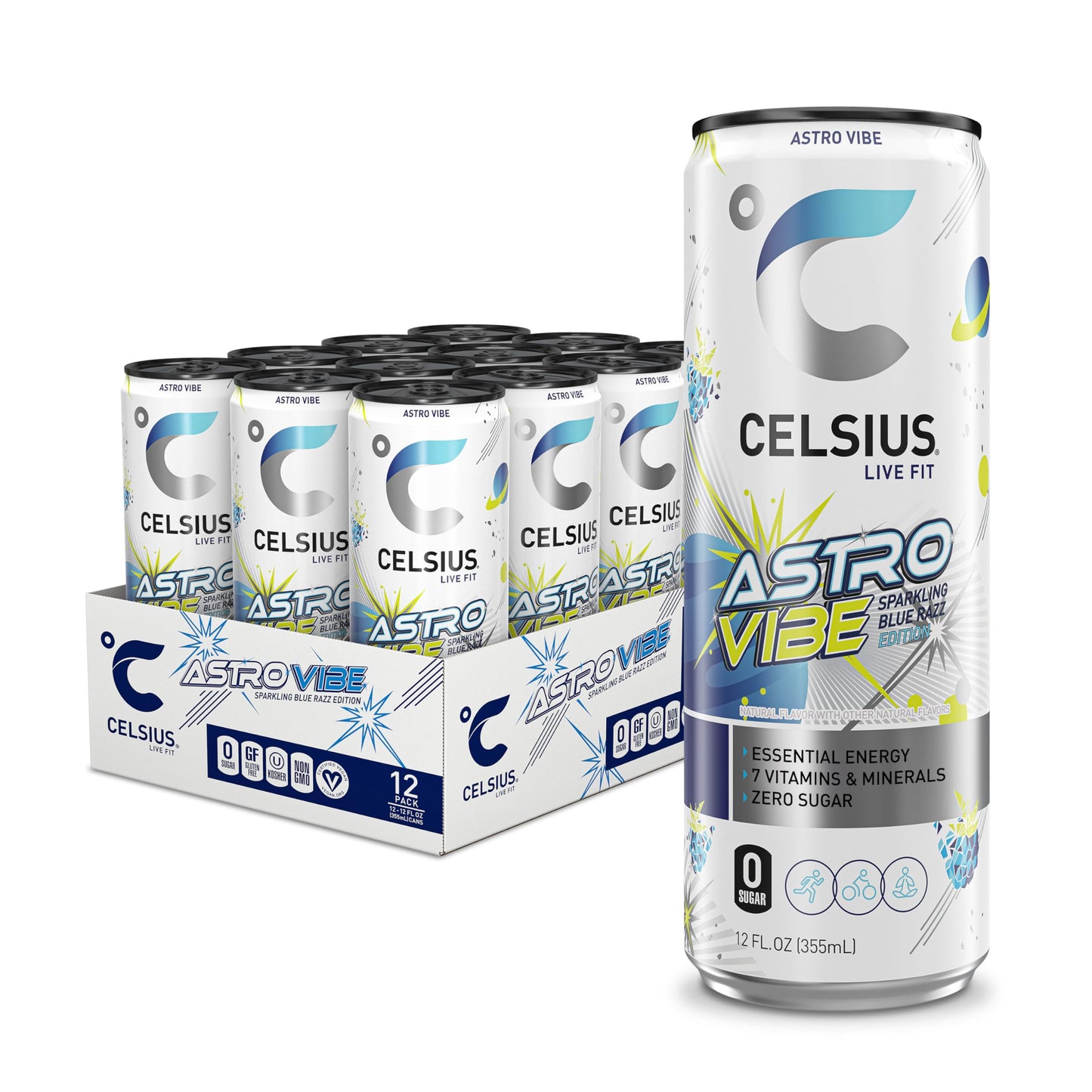 CELSIUS Assorted Flavors Official Variety Pack, Functional Essential Energy Drinks, 12 Fl Oz (Pack of 12)