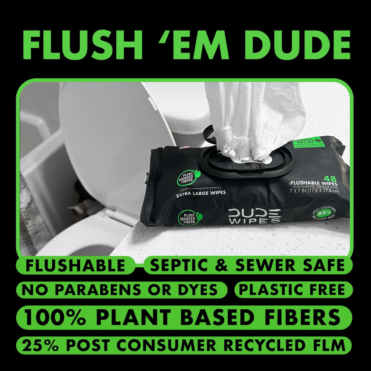 DUDE Wipes - Flushable Wipes - 6 Pack, 288 Wipes - DUMPkin Spice with Clove, Nutmeg, and Other Fall Pumpkin Spice Scents - Septic and Sewer Safe Butt Wipes For Adults, Extra Large