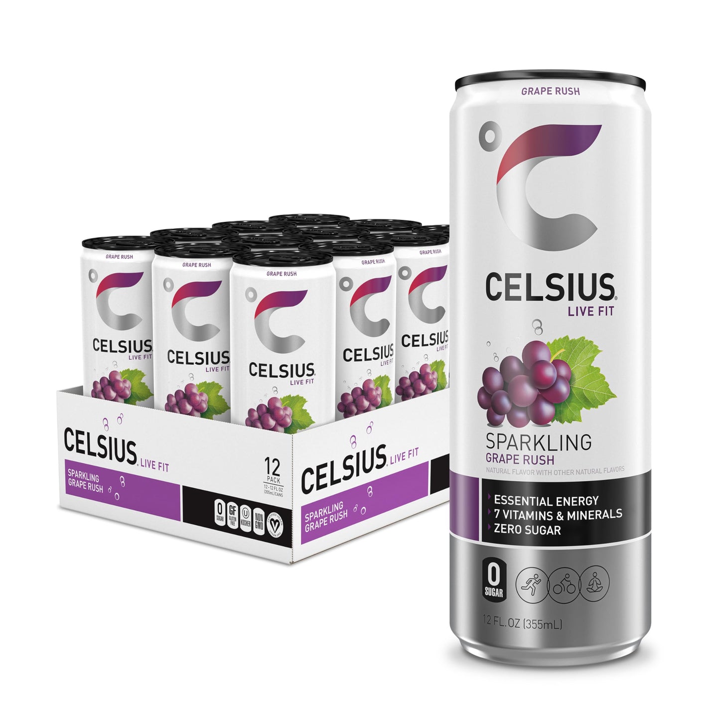 CELSIUS Assorted Flavors Official Variety Pack, Functional Essential Energy Drinks, 12 Fl Oz (Pack of 12)