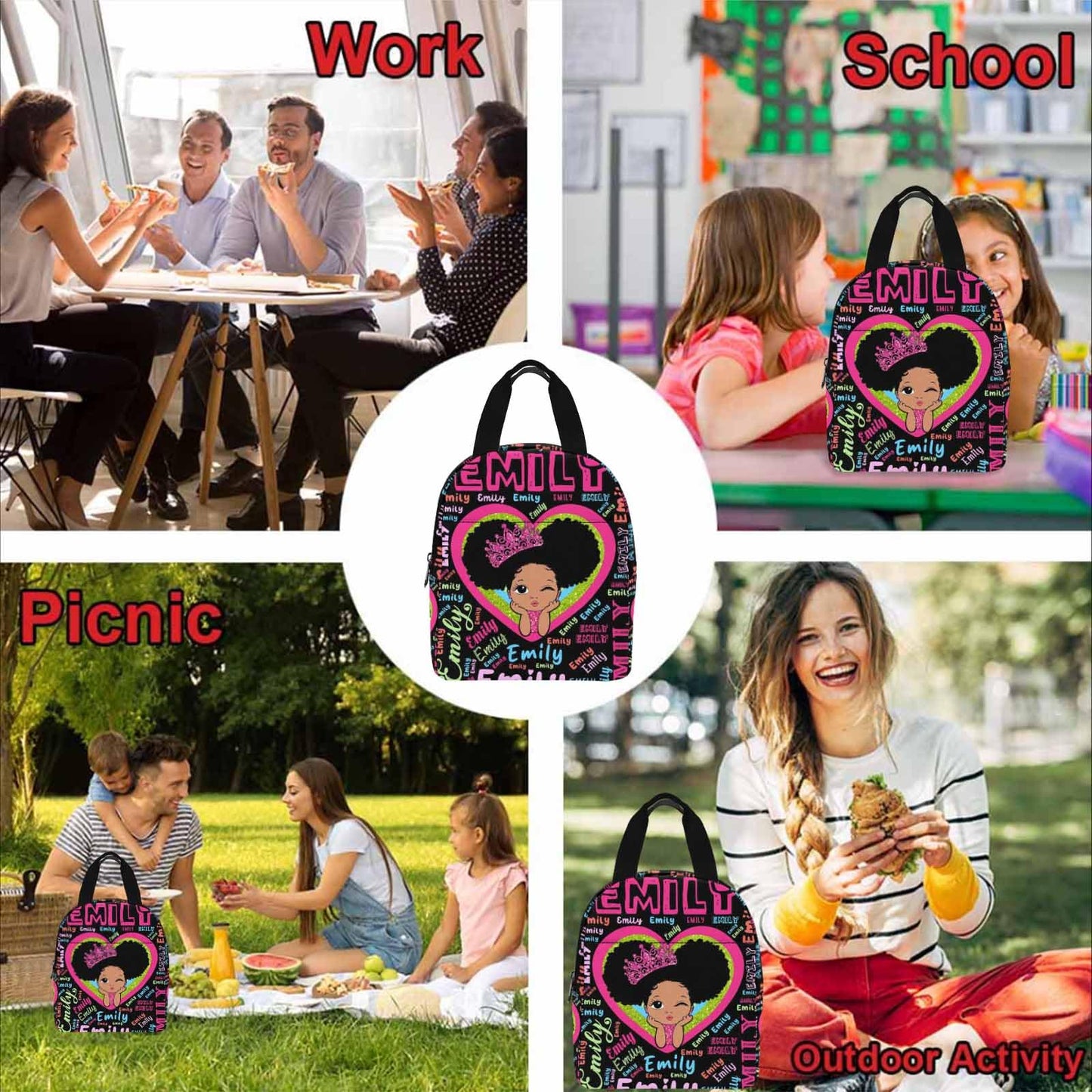 InterestPrint Custom Kids Backpack for Girls Sparkle Children Casual Daypack Backpacks with Lunch Bag Personalized with Kid's Name Preschool School Bag, Children Travel Bookbag for School Season