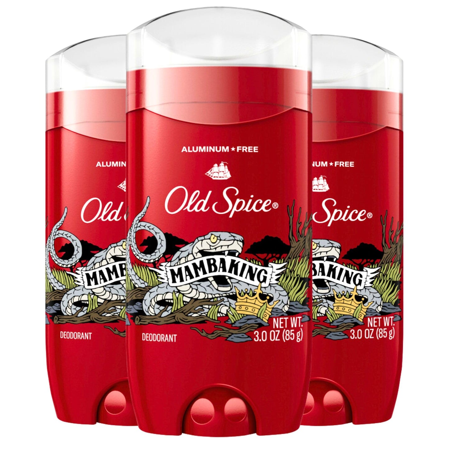 Old Spice Aluminum Free Deodorant for Men, 24/7 Odor Protection, 24/7 Lasting Freshness, Red Collection, Swagger with Cedarwood Scent, 3.8 oz (Pack of 3)