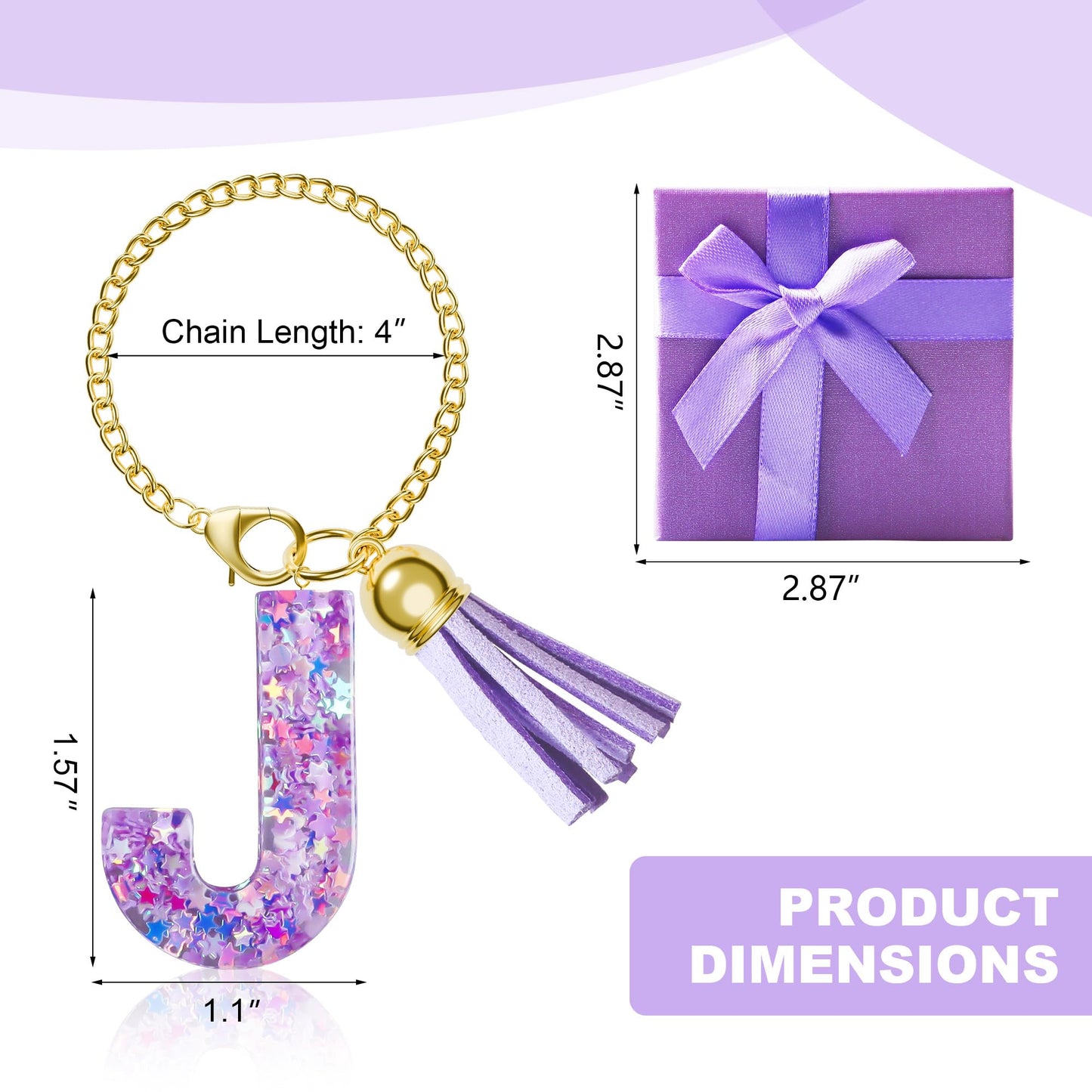 Letter Charm for Stanley Cup, 1PCS Purple Tumbler Accessories Charm for Handle, Initial Charm for Girls Women