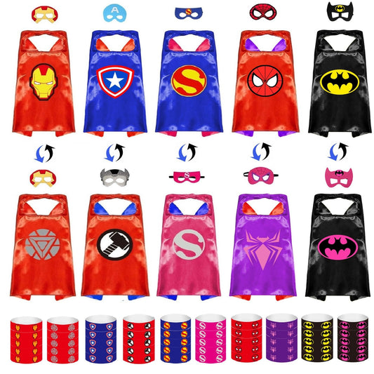 Dress Up Toys - Superhero Capes and Masks, Costumes Set for Kids - Ideal for Cosplay, Birthday Party, Christmas, Halloween - Fun Gift for 3-10 Year Old Boys and Girls