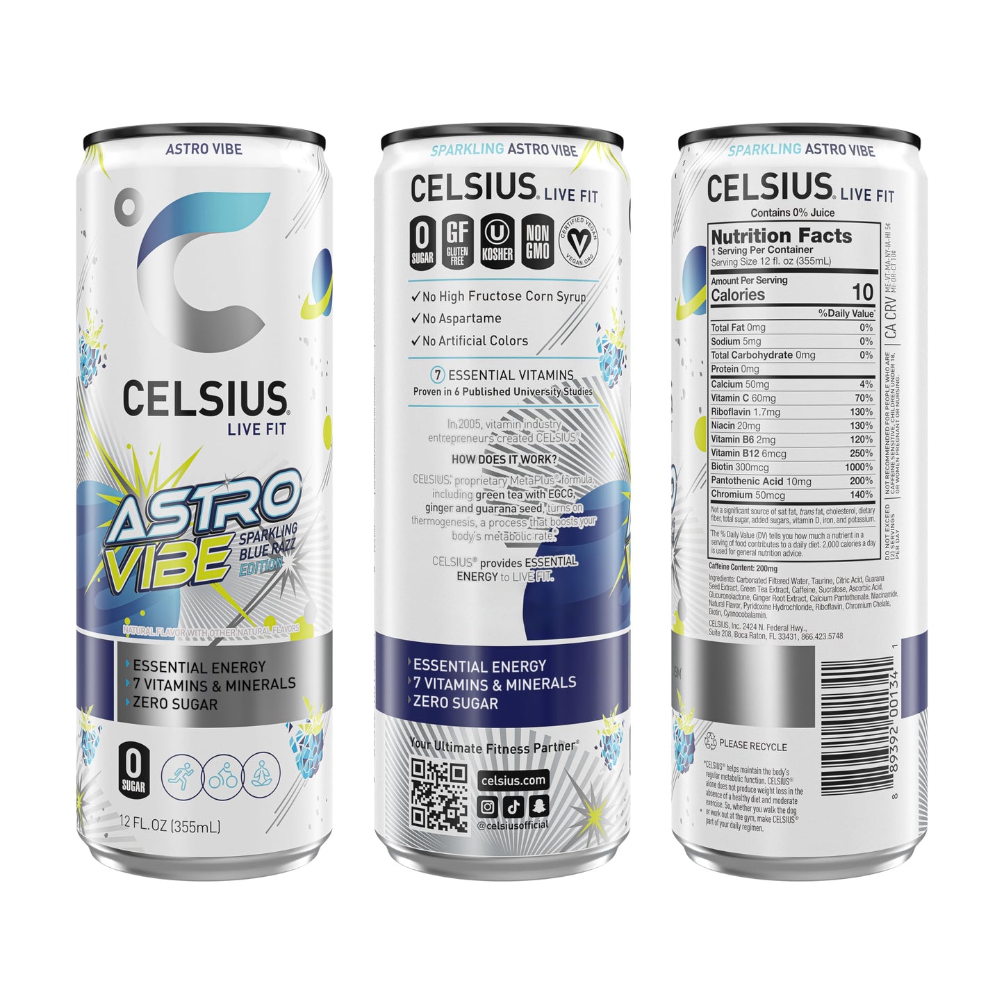 CELSIUS Assorted Flavors Official Variety Pack, Functional Essential Energy Drinks, 12 Fl Oz (Pack of 12)