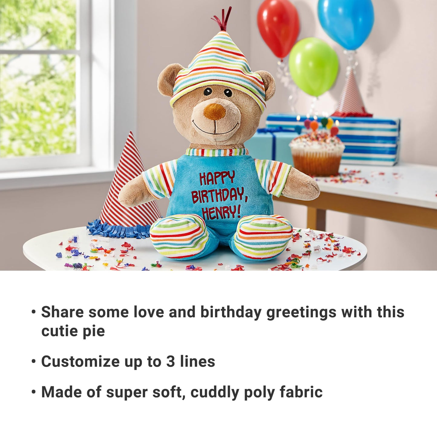 Let's Make Memories Personalized Pajama Bear - Stuffed Animal - Teddy Bear - Newborn - Baby - Kids - Blue