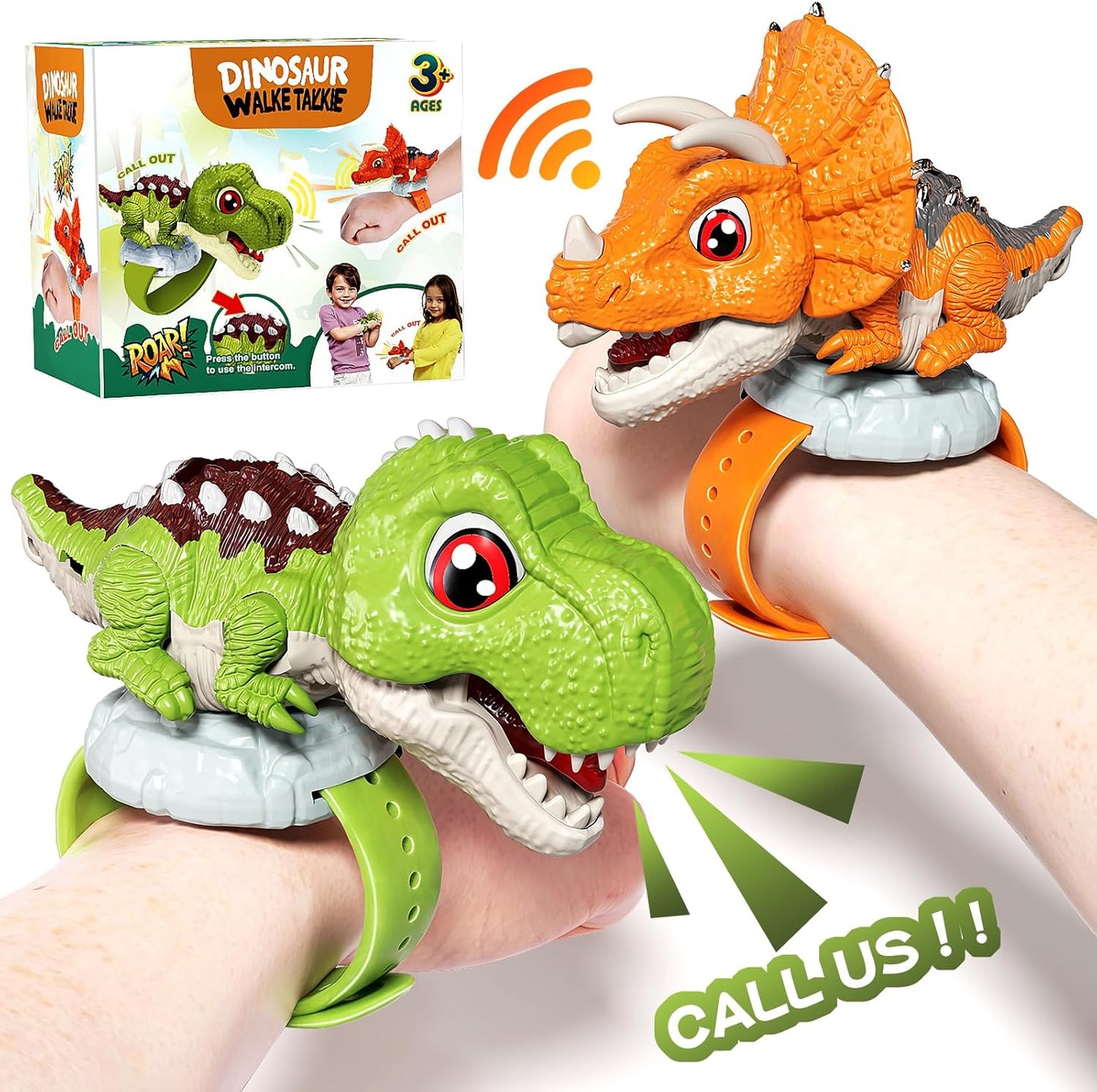 Dinosaur Walkie Talkies Toys for Kids, 2 Way Radio Long Range Walkie Talkie for Toddlers,Outside,Outdoor Camping Games, Hiking,Birthday Gifts for 3 4 5 6 7 8 9 10 Year Old Boys Girls