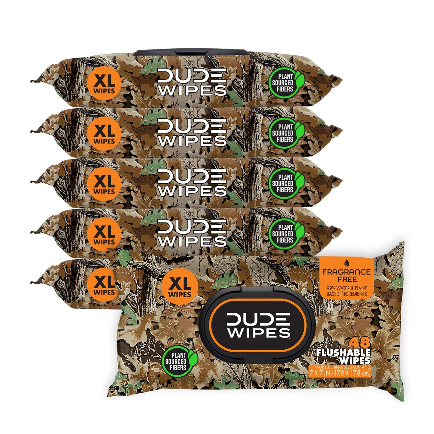 DUDE Wipes - Flushable Wipes - 6 Pack, 288 Wipes - DUMPkin Spice with Clove, Nutmeg, and Other Fall Pumpkin Spice Scents - Septic and Sewer Safe Butt Wipes For Adults, Extra Large