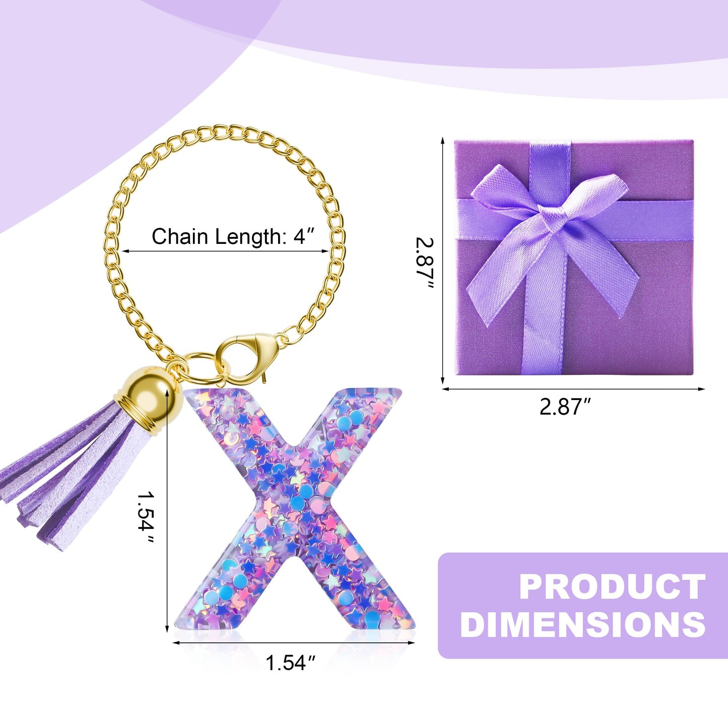 Letter Charm for Stanley Cup, 1PCS Purple Tumbler Accessories Charm for Handle, Initial Charm for Girls Women