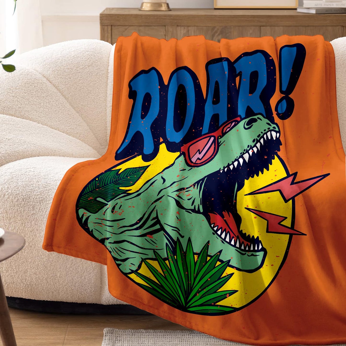 Dinosaur Blanket for Boys Kids 350GSM Soft Flannel Blanket for Boys Children's Toys are Suitable for Beds, Sofas, Outdoor Camping and School Lunch Break 50 * 60in