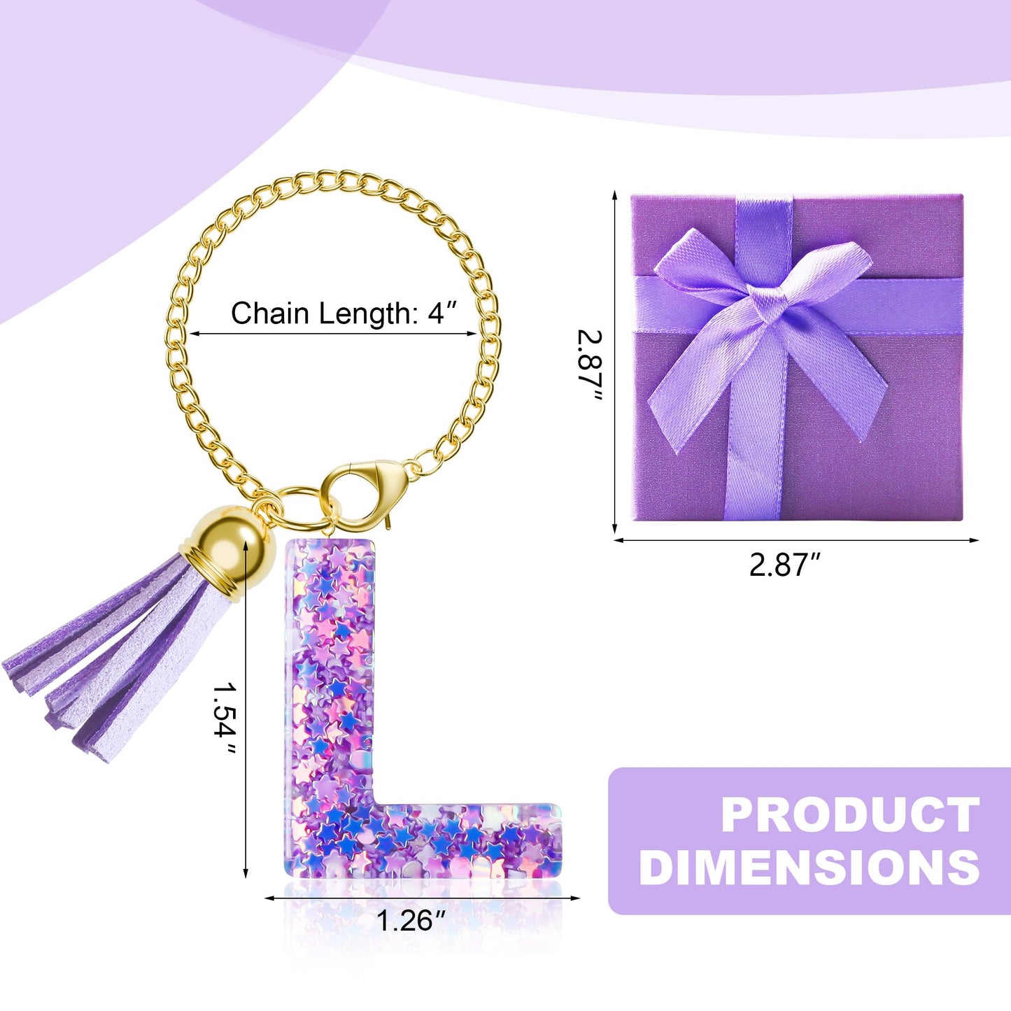 Letter Charm for Stanley Cup, 1PCS Purple Tumbler Accessories Charm for Handle, Initial Charm for Girls Women