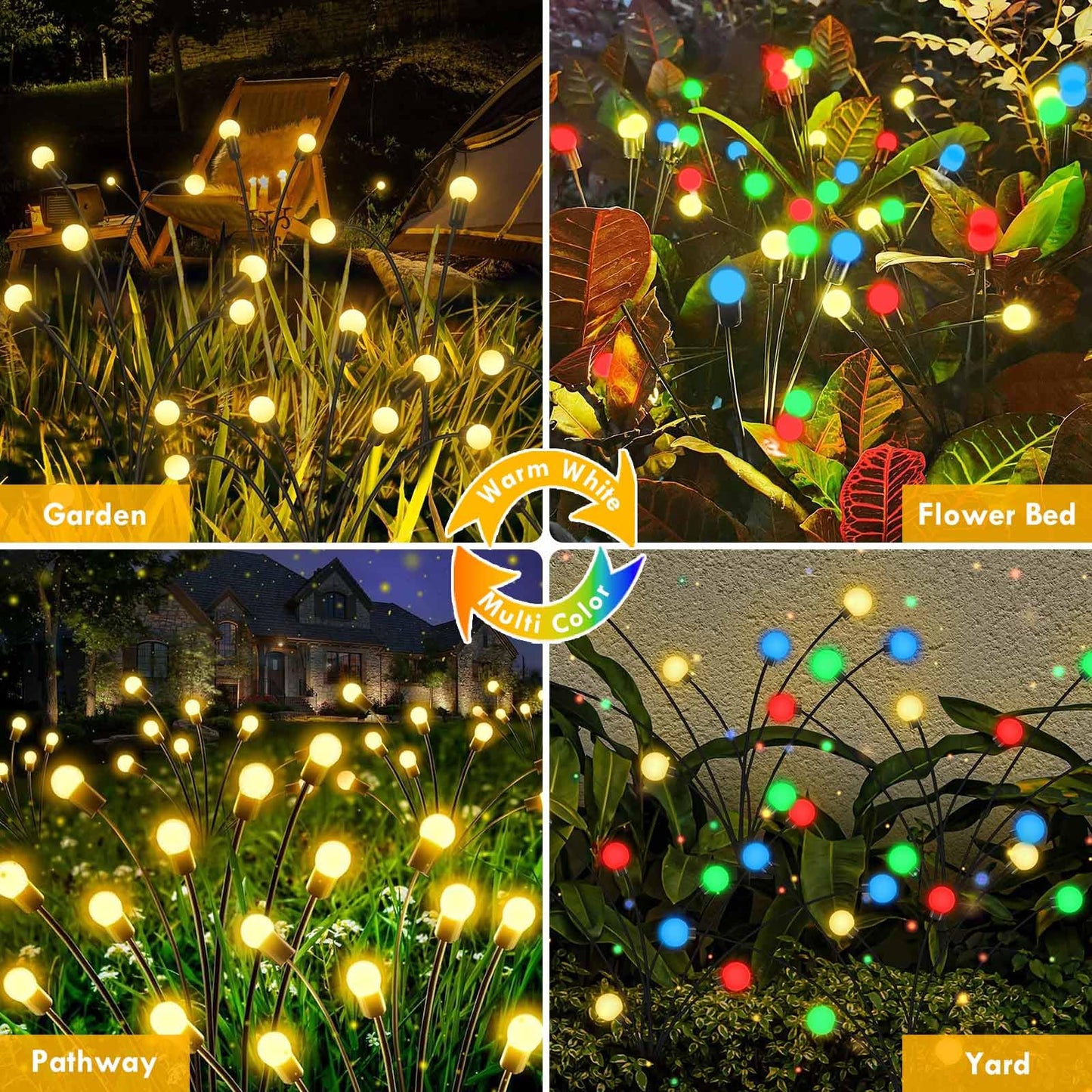 6Pack 36LED Halloween Decorations Outdoor Solar Eyeball Lights, Waterproof Swaying Firefly Lights, Solar Path Lights Halloween Lights for Halloween Party Garden Yard Pathway Grave Ghost Decor (Green)